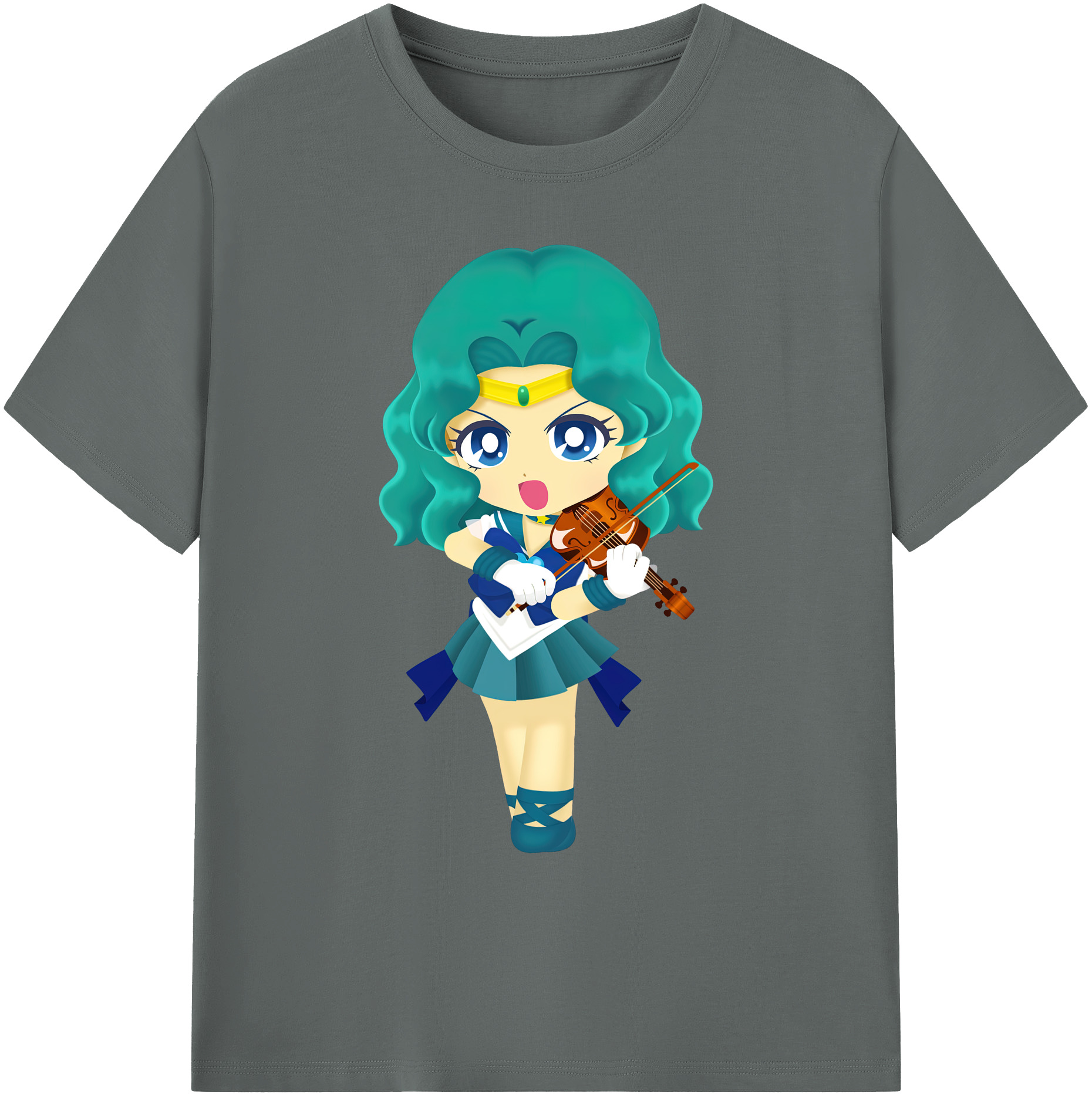 （画像用） 美少女戦士セーラームーン 海王 みちる（かいおう みちる） Sailor Moon Kaiou Michiru 綿100％ メンズ半袖Tシャツ｜肌触りやわらか＆通気性